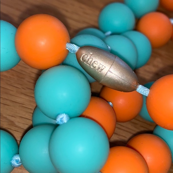 Turquoise & Orange Silicone Necklace~ - Picture 6 of 8